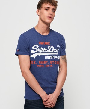 Superdry Ing Shop Duo Férfi Pólók Kék | LUPXQ1203